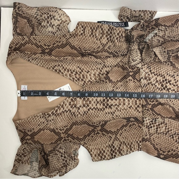 Sweet Pea New York Co Stacy Frati Python Snakeskin Animal Print Wrap Dress M NWT - Picture 9 of 12